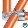 Conector tubular 165: Cruz girada bis para montaje tubular. Con doble protección de galvanizado