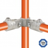 Tube clamp fitting 168 for tubular structures: Corner swivel 90°. with double galvanized protection. FiClamp