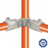Conector tubular 168: Cruz giratoria 90° vertical para montaje tubular. Con doble protección de galvanizado