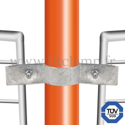 Conector tubular 171: Pasador doble para fijar a reja para montaje tubular. Con doble protección de galvanizado