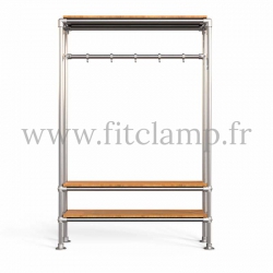 Tubular hallway furniture:  Furniture in tubular structure. Its industrial style is right on trend. FitClamp