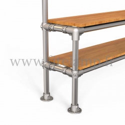 Tubular narrow hallway furniture: Furniture in tubular structure. Option foot : plate 131