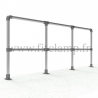 Tubular upright barrier start/end post: D48 Tubular structure