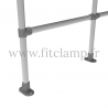 Tubular upright barrier start/end post: D48 Tubular structure. Foot clamp fitting : D132