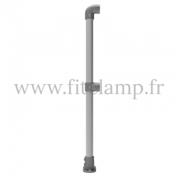 Tubular upright barrier start/end post: D48 Tubular structure. FitClamp