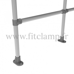 Poste de barandilla Extensión D48 - Suelo plano 0°. Se monta con una simple llave Allen. No es necesario soldar. FitClamp