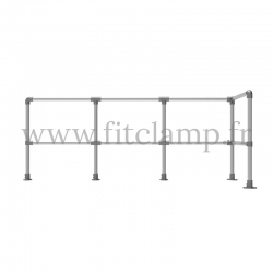 Tubular upright barrier post - Angled: D48 Tubular structure. Assembled with a simple Allen key