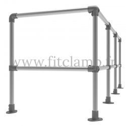 Tubular upright barrier post - Angled: D48 Tubular structure