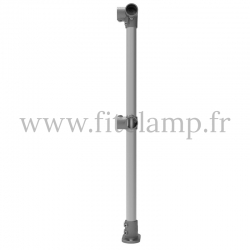 Tubular upright barrier post - Angled: D48 Tubular structure. FitClamp