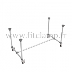 Table standard en structure tubulaire C42 acier galvanise - Sans plateau. FitClamp