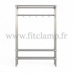 Meuble d'entrée en structure tubulaire. Tube acier galvanise B34. sobre et élégant. FitClamp