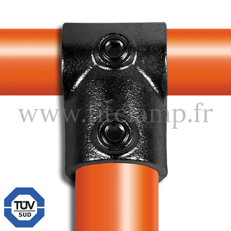 Raccord tubulaire noir T court (101) pour un assemblage tubulaire. FitClamp