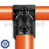 Raccord tubulaire noir T court (101) pour un assemblage tubulaire. FitClamp