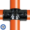 Tube clamp fitting 119 for tubular structures : Two socket cross, compatible for use with 3 tubes.