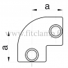 Raccord tubulaire Coude 90° (125) pour un assemblage tubulaire. Dessin technique. FitClamp