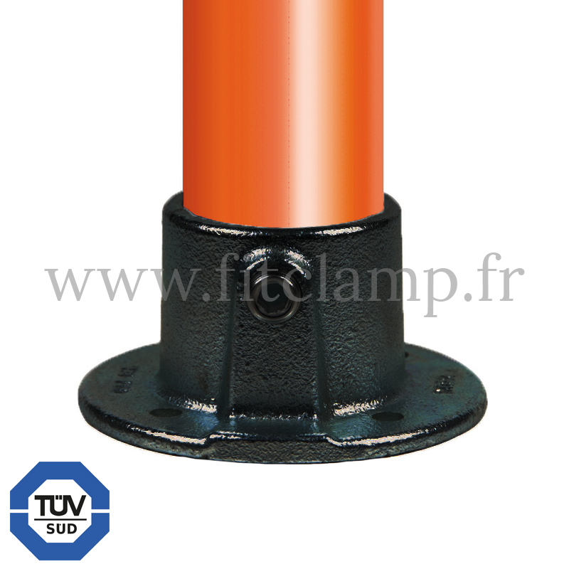 Raccord tubulaire noir Platine de fixation (131) pour un assemblage tubulaire. FitClamp