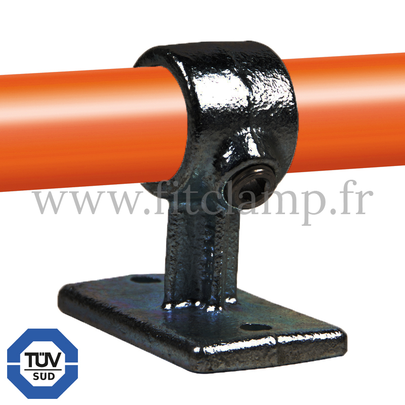 Schwarz Rohrverbinder 143 : Handlaufhalterung für durchgehendes Rohr für Rohrkonstruktion. FitClamp