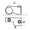 Raccord tubulaire Croix orientable Horizontal (148) pour un assemblage tubulaire. Double galvanisation. Plan