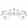 Raccord tubulaire Croix orientable 190° Vertical (167) pour un assemblage tubulaire. Double galvanisation. Plan. FitClamp