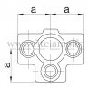 Raccord tubulaire Etoile intermédiaire (176) pour un assemblage tubulaire. Double galvanisation. plan