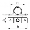 Black tube clamp fitting 198 : Double-sided fixing bracket for tubular structures. FitClamp