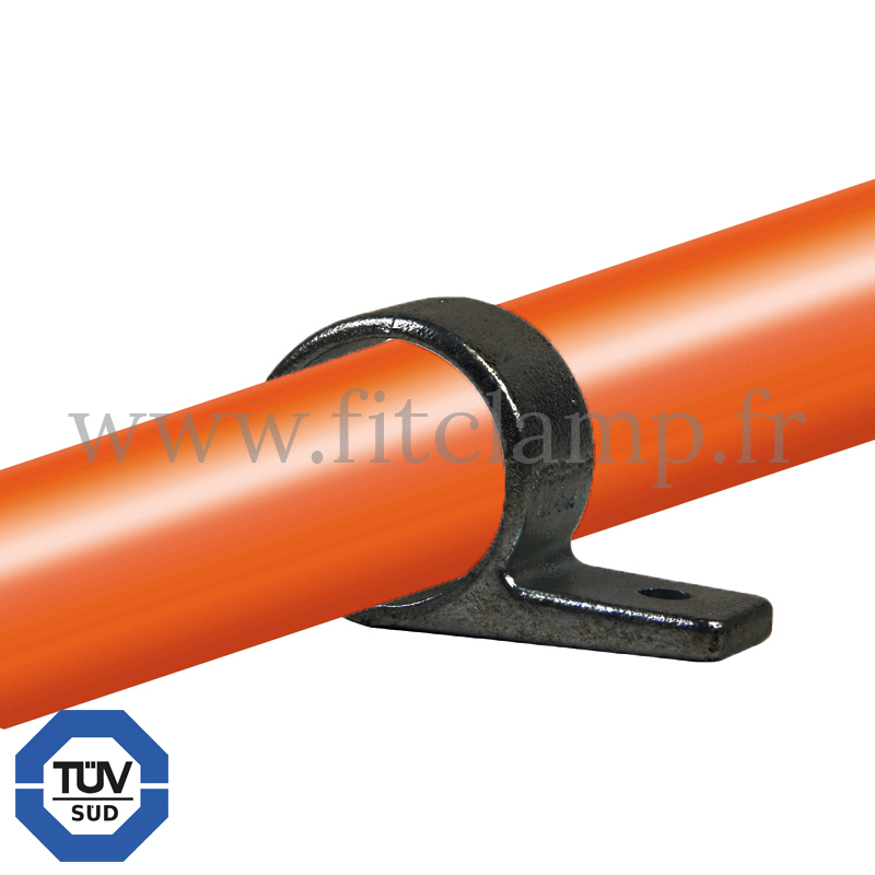 Black tube clamp fitting 199 : Single fixing bracket for tubular structures. With double galvanised protection. FitClamp