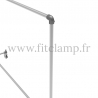 Tubular structure single clothes rail. Tubular structure with galvanised steel round tubes Ø B34. Tubular shop fitting.