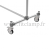 Tubular structure single clothes rail. Foot option: Wheel. Tubular shop fitting. FitClamp