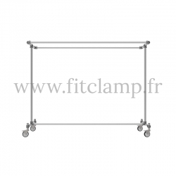 Porte-vêtements double largeur en structure tubulaire acier galvanisé. FitClamp