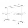Tubular structure double-width clothes rail. Fitclamp