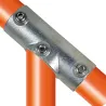 Raccord tubulaire rond. T long incliné 30°-45° (127) pour un assemblage tubulaire sans soudure. Compatible pour fixer 3 tubes.