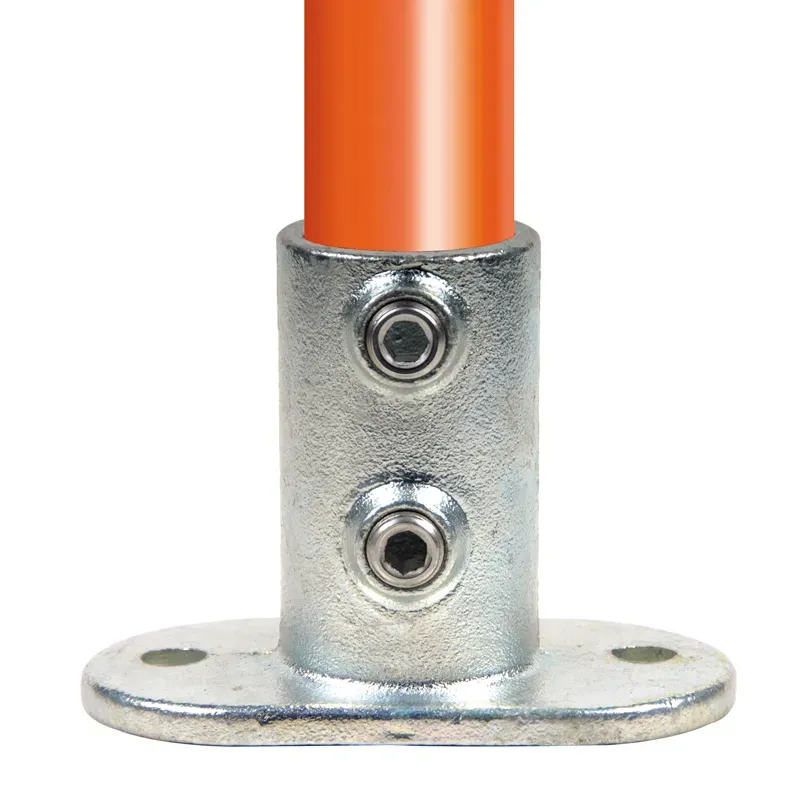 Tube clamp fitting 132: Railing base flange for tubular structures. FitClamp. Easy to install