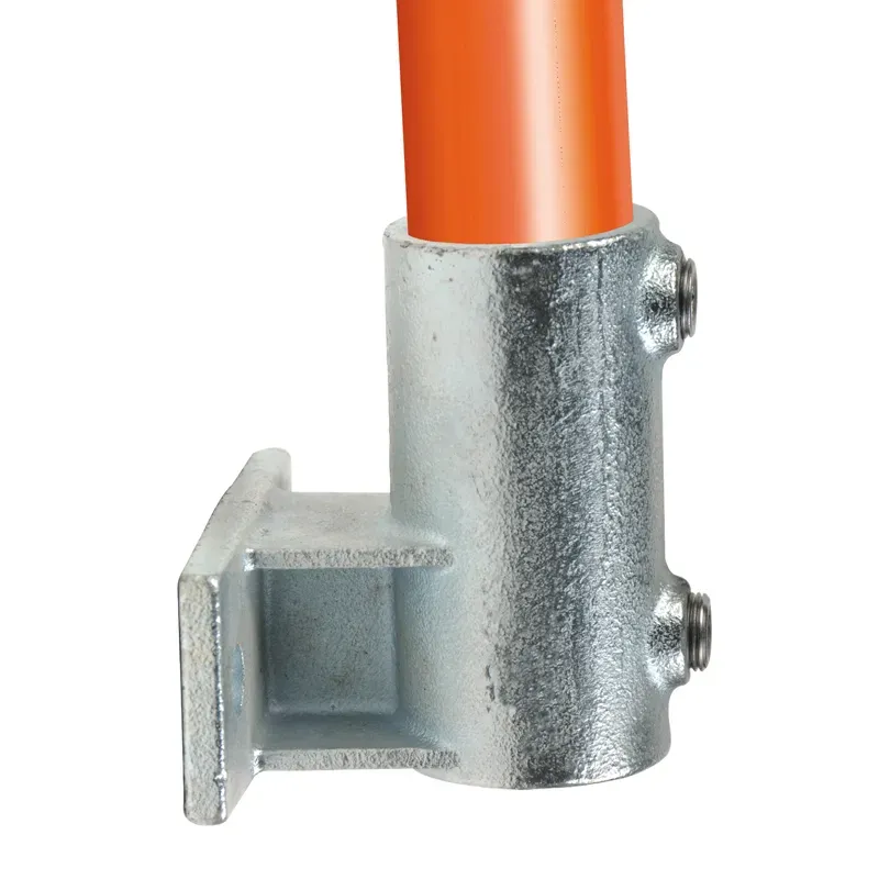 Conector tubular 145: Soporte de fijación con pletina horizontal para montaje tubular. Con doble protección de galvanizado