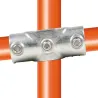 Raccord tubulaire rond. Croix incliné 0-11° compatible 4 tubes rond Fitclamp