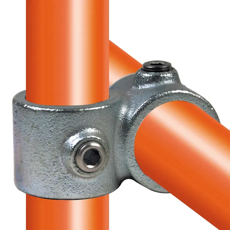 90° crossover tube clamp fitting 161 for tubular structures. FitClamp