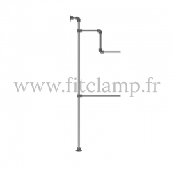 Porte-vêtements mural Solo en structure tubulaire acier galvanisé. FitClamp
