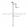 Tubular structure solo wall-mounted clothes rail. FitClamp