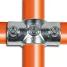 Raccord tubulaire rond. T croix mixte (119) pour un assemblage structure tubulaire