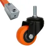 360° Caster - Threaded - Black - Without brake - Black/Orange
