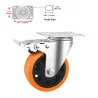Roulette Silver - Platine - Avec frein - Noir/Orange