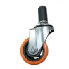 Roulette silver - Douille expensive - Sans frein - Noir/Orange