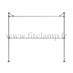 Tubular structure single wall-mounted clothes rail. Easy to install. FitClamp