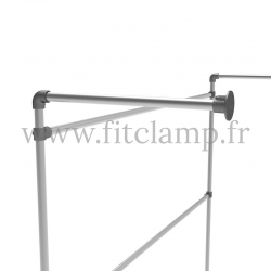 Tubular structure single wall-mounted clothes rail. Quick and easy assembly with an Allen key (provided). FitClamp