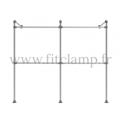 Double wall-mounted clothes rail - tubular structure