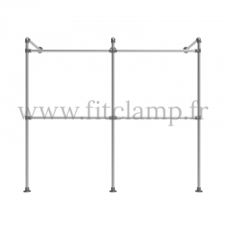 Double wall-mounted clothes rail - tubular structure