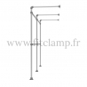 Double wall-mounted clothes rail - tubular structure. Perfect for shop layouts