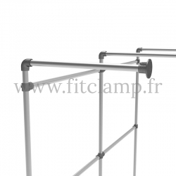 Double wall-mounted clothes rail - tubular structure. Quick and easy assembly with an Allen key (provided). FitClamp