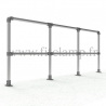 Tubular upright barrier post - Extension: C42 Tubular structure. Easy to install