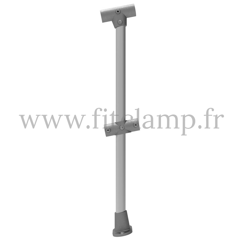 Angled barrier post 0-11° - Extension: C42 tubular structure. FitClamp