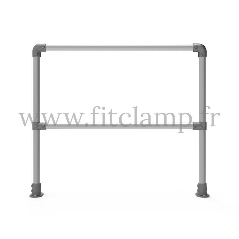 Barrière simple C42 pour sol droit 0° en structure tubulaire. FitClamp